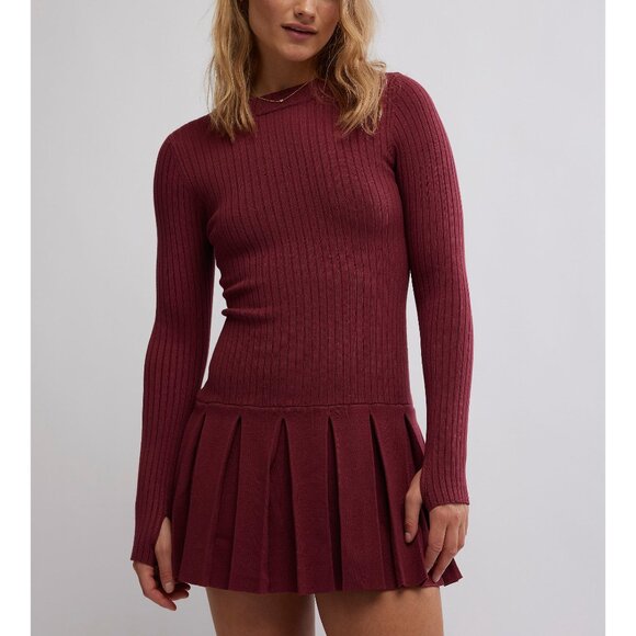 FREE PEOPLE Emmy Mini Dress / Aged Red - Picture 1 of 3
